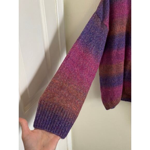Rain and Rose Vintage Sweater Women's XL Hippie Turtleneck Purple Wool Blend - Picture 3 of 7